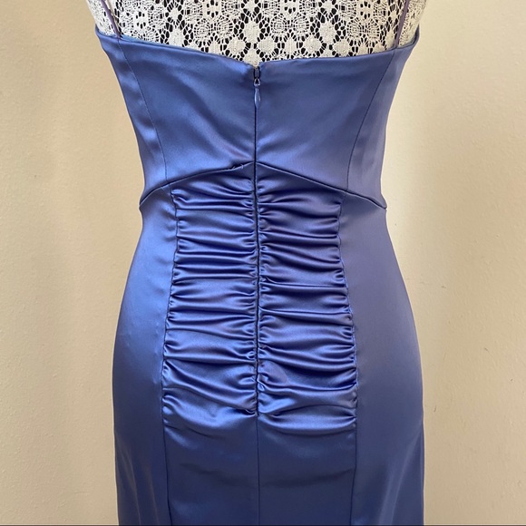 Nicole Miller Collection Blue Satin Cocktail Dress - Picture 3 of 14